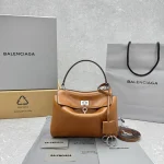 Mini Balenciaga Rodeo Handbag in Oil Wax Brown