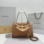 Balenciaga Rodeo Medium Handbag in Tan Calfskin