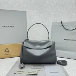 Balenciaga Rodeo 24SS Handbag Medium Gray Silver