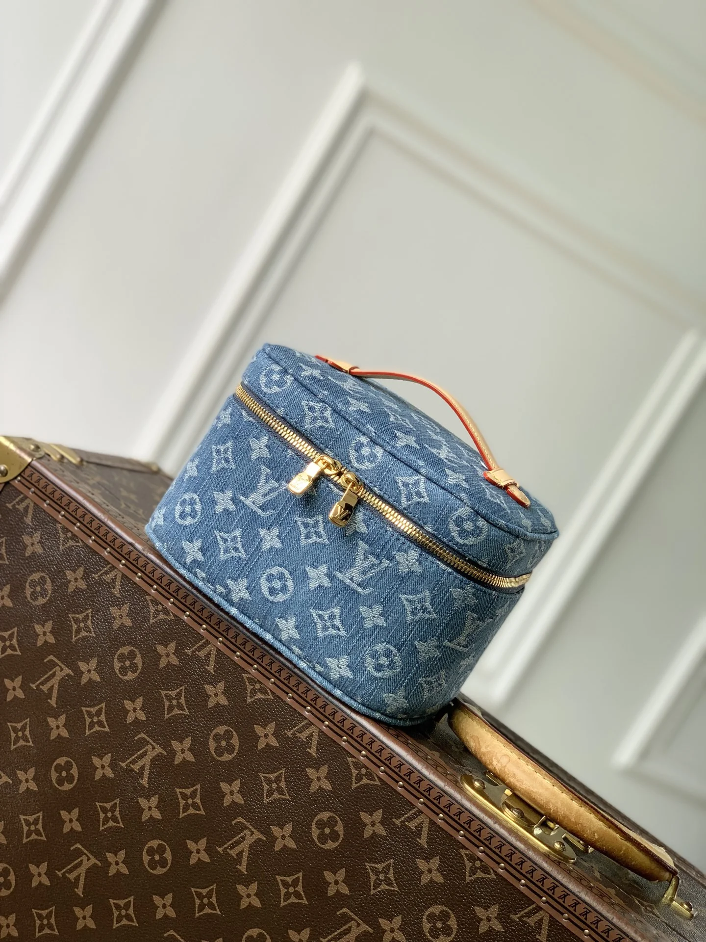 1-3838 Louis Vuitton Nice Mini Vanity Case Monogram Denim - Image 1