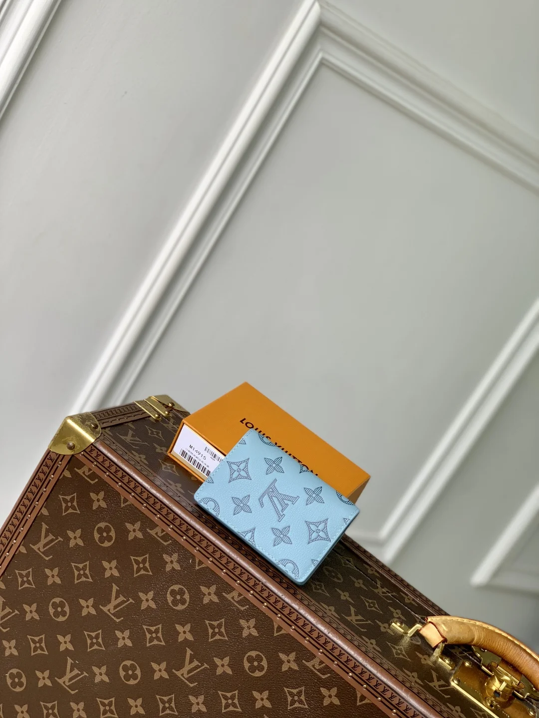 1-3867 M14915 Ice Blue Monogram Shadow Leather Handbag - Image 1