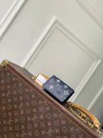 Louis Vuitton Monogram Shadow Card Holder Navy Blue
