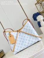 Louis Vuitton Carryall PM Monogram Origine Bleu Courrier Canvas Handbag 29cm