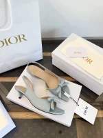 Dior Bow Knot Kitten Heel Sandals