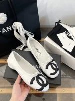Chanel 2025 Vintage Ballet Flats with Double CC Logo