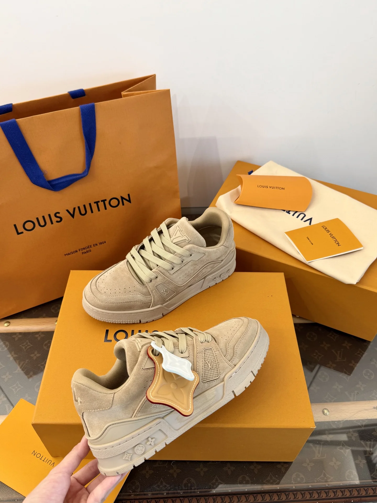 1-4141 Trainer 26 Brown Suede Sneakers - Image 1