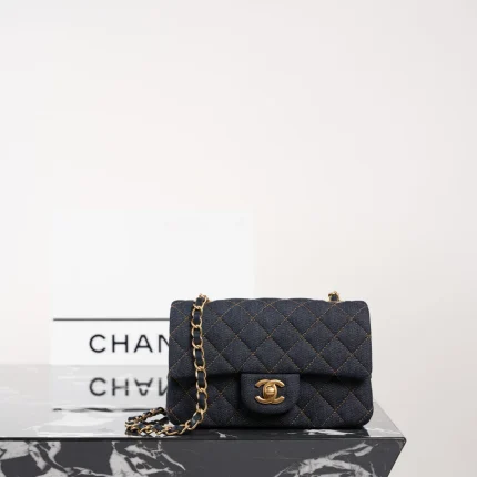 UbestLuxury Chanel Classic Flap Denim Handbag 20cm main product photo SKU CH30859