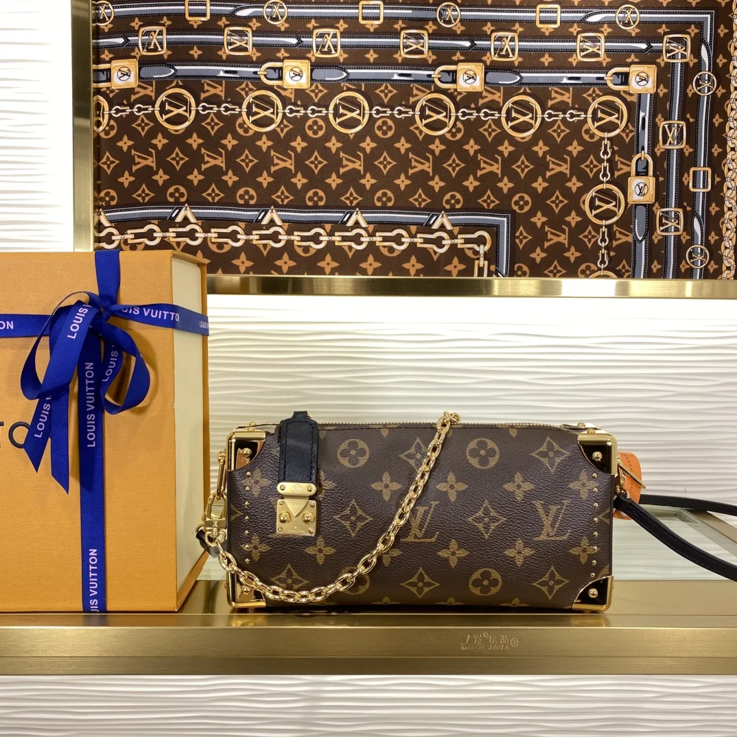 1-4569 Louis Vuitton SLIM SIDE TRUNK Handbag Case 23cm - Image 1