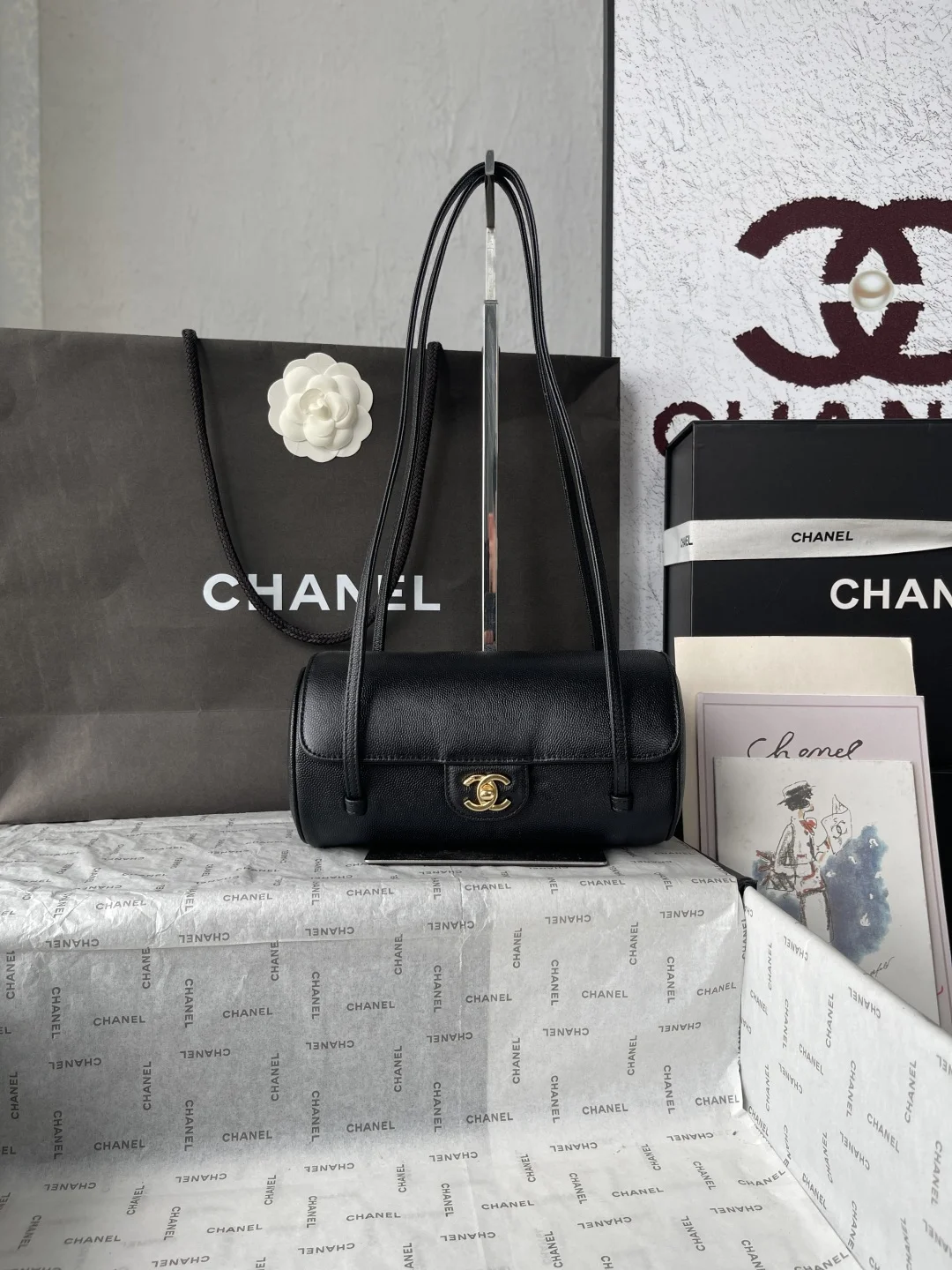 1-533 UbestLuxury Chanel Preppy Bowling Bag 20.5cm main product photo SKU CH30912