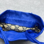 CELINE CRYSTAL Drawstring Cloud Bag in Blue Lambskin Leather - Image 11