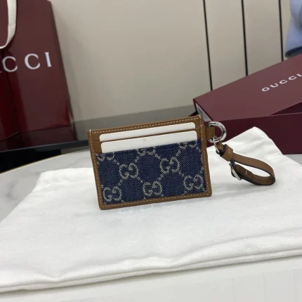 UbestLuxury Gucci GG Emblem Blue Denim Card Case product photo detail 1 SKU GU25466