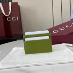 UbestLuxury Gucci Gucci Card Case Green and Gray Calfskin Leather product photo detail 1 SKU GU25712