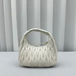MiuMiu Wander Hobo Bag - Small Lambskin White - Image 2