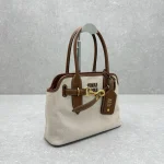 Miu Miu Aventure Handbag Mini Canvas Brown - Image 2