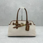 Miu Miu Aventure Handbag Small Canvas Brown - Image 2