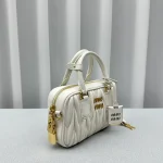 Miu Miu Bowling Bag - Small Lambskin White - Image 2