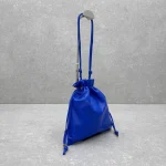CELINE CRYSTAL Drawstring Cloud Bag in Blue Lambskin Leather - Image 2