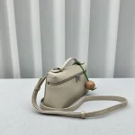 Loro Pia Pocket Calfskin Leather Handbag - Small/Light Grey - Image 2