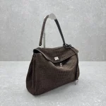 Balenciaga Rodeo Handbag Medium Brown Croc Embossed - Image 2