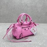 BALENCIAGA Le City Bowling Bag Pink Waxed Leather - Image 2