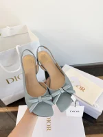 Dior Bow Knot Kitten Heel Sandals - Image 2