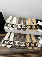 Chanel 2026SS Double C Logo Flat Sandals / Kitten Heel Sandals - Image 2