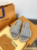 Denim Gray Cowboy Thick Bottom Bread Slippers - Image 2