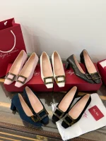 Roger Vivier Belle Vivier Tortoiseshell Buckle Square Toe 4.5cm Heels - Image 2