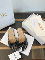 Dior Bow Butterfly Embroidery Sandals - Image 2