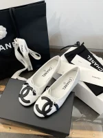 Chanel 2025 Vintage Ballet Flats with Double CC Logo - Image 2