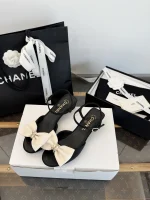 Chanel 2026 New Bow Round Toe Low Heel Sandals - Image 2