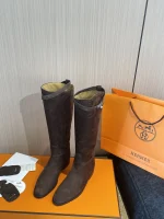 HERMES Style 2025 Jum Ping Soft Long Boots Suede - Image 2