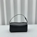 The Ro Handbag/Tofu Bag - Calfskin Leather Black Silver - Image 3