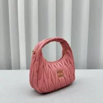 MiuMiu Wander Hobo Bag - Small Lambskin Pink - Image 3