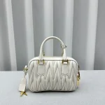 Miu Miu Bowling Bag - Small Lambskin White - Image 3