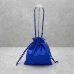 CELINE CRYSTAL Drawstring Cloud Bag in Blue Lambskin Leather - Image 3