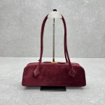 Alaia Le Teckel Suede Wine Red Sausage Bag - Image 3