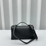 Loro Piana L19 Pocket Calfskin Leather Handbag - Small/Black - Image 3