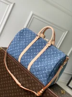 Louis Vuitton Keepall Bandoulière 45 Monogram Denim Travel Bag - Image 3