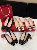 Roger Vivier Belle Vivier Tortoiseshell Buckle Square Toe 4.5cm Heels - Image 3