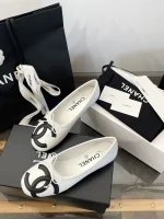 Chanel 2025 Vintage Ballet Flats with Double CC Logo - Image 3