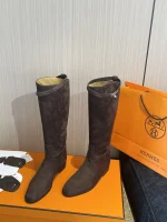 HERMES Style 2025 Jum Ping Soft Long Boots Suede - Image 3