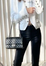UbestLuxury Chanel 2.55 Black Silver 24cm Handbag product photo detail 2 SKU CH30680