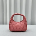 MiuMiu Wander Hobo Bag - Small Lambskin Pink - Image 4
