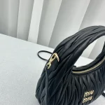 MiuMiu Wander Hobo Small Lambskin Leather Bag - Image 4