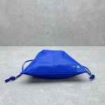 CELINE CRYSTAL Drawstring Cloud Bag in Blue Lambskin Leather - Image 4