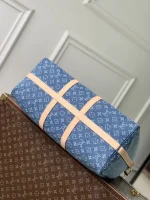 Louis Vuitton Keepall Bandoulière 45 Monogram Denim Travel Bag - Image 4