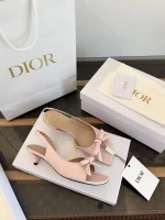 Dior Bow Knot Kitten Heel Sandals - Image 4