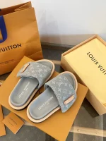 Denim Gray Cowboy Thick Bottom Bread Slippers - Image 4