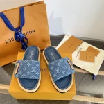 Denim Velcro Thick Sole Sandals - Image 4